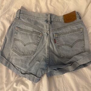 Levi's Light Blue Rolled Cuff Denim Shorts